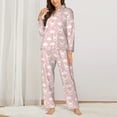 thumbnail image 2 of Lsque Rabbit And Cloud Pattern Long Sleeve Pajama Set for Women - Soft 2-Piece Sleepwear and Loungewear Set with Pockets, Comfy Nightwear-X-Large, 2 of 7