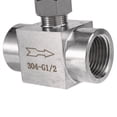 thumbnail image 5 of 1/2 Inch BSP Equal Female Thread 304 Stainless Steel Flow Control Shut Off Needle Valve, 5 of 5