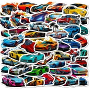 100 Cool Racing Cool Racing Stickers Shopee Shein Cartoon Trendy Personalized DIY Supercar Racing Graffiti Stickers A7502