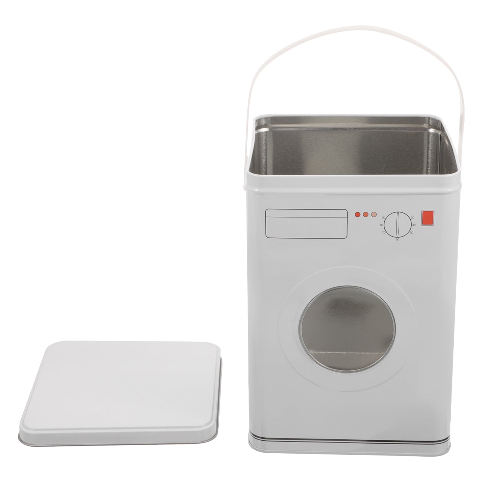 Large Capacity Laundry Detergent Powder Container, Washing Machine Shaped Metal Storage Box for and Cleaning Supplies
