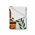 thumbnail image 2 of Retro Soft Flannel Fleece Throw Blanket, Old Antique Greek Vase with Olive Branch Motif and Laurel Wreath, Cozy Plush for Indoor and Outdoor Use, 50" x 60", Hunter Green Orange, by Ambesonne, 2 of 6
