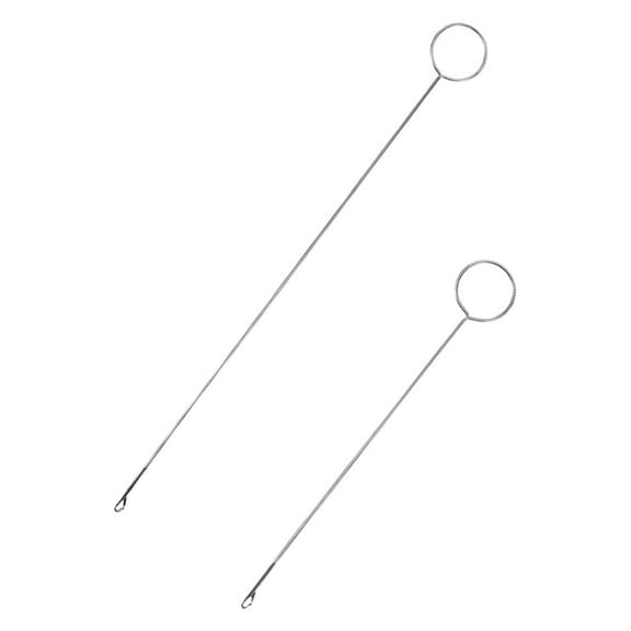 Hemoton 2pcs Metal Threading Tool with Locking Needle Long Tongue Threader Hook for Fabric Belts and Tubes Efficient and Reliable for Home Sewing Craft Projects