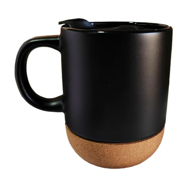 Taza de cafe taza para beber vajilla con fondo de corcho regalo de cumpleanos de 400ml taza de te de ceramica taza de cafe para hombres marido negro Walmart en linea