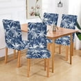 thumbnail image 6 of Palm Tree Pattern Blue Dining Chair Covers Set of 4, Stretch Kitchen Chair Slipcover Washable Removable Chair Covers Protector for Dining Room, Hotel and Ceremony, 6 of 6