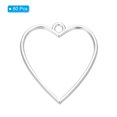 thumbnail image 3 of Open Bezels for Resin, 60 Pcs Alloy Heart Shape Open Back Frame Pendants DIY, Silver Tone, 3 of 7