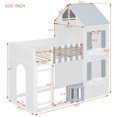 thumbnail image 3 of Twin over Twin House-Shaped Bunk Bed with Roof and Window, Kids/Teens Playful Designed Bed Frame with Fence and LED Light, 3 of 12