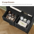 thumbnail image 5 of 57.8" H Tall Storage Cabinet with Adjustable Shelf, Bathroom Cabinet with 2 Drawers, Linen Cabinet for Living Room, Black, 5 of 8