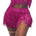 thumbnail image 4 of Jupe Ventre pour Femmes Jupe Mini à Franges Pailletées avec Sangles de Taille Réglables pour Danse Performance Rave Party, 4 of 7