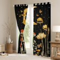 thumbnail image 3 of Manfei Rustic Plant Mushroom Black Out Curtains,Tropical Botanical Flower Curtains Pack of 2 (42x63 Each),Red Yellow Black Bedroom Curtains For Girl Child,Microfiber Bedroom Decor, 3 of 6