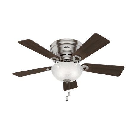 Hunter 42" Haskell Low Profile Ceiling Fan with Light in Brushed Nickel