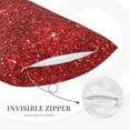 thumbnail image 5 of Daiia Red Glitter Bedding Waterproof Pillow Protector Zippered Queen – Bed Bug Proof Pillow Encasement-14"x20", 5 of 9