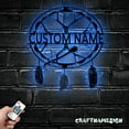 thumbnail image 3 of Craftnamesign Custom Shaman Drum Metal Wall Art LED Light, Custom Shamanic Drum Player Name Sign, 3 of 5