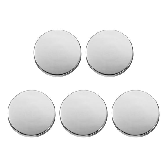 Uxcell 5pcs Metal Round Buttons 25mm Alloy Flat Sewing Buttons, Bright Silver
