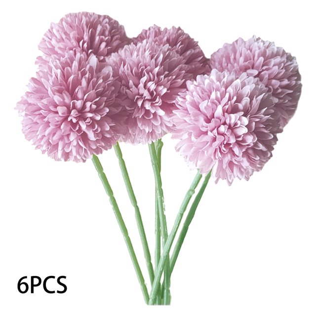 Bola de crisantemo artificial Oficina en casa Mesa Centro de mesa Flor falsa Adorno de boda, Púrpura 6 piezas Advancent HA8915-06B