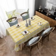thumbnail image 4 of Yellow Plaid Striped Rectangle Tablecloth, Farmhouse Checkered Modern Abstract Art Waterproof & StainResistant Tablecloth, Washable Oil-proof Table Cover for Dining/Party/Wedding/Buffet 52x70 In, 4 of 9