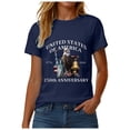 thumbnail image 5 of Duqingm America 251 Shirt Independence Day POROPL T Shirts for Women,Cotton Womens Graphic Tshirts Crewneck Short Sleeve Shirt Navy,2XL, 5 of 7