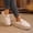 White, variant on Women Winter Round Closed Toe Flat Cotton Shoes Thick Fleece Lined Warm Slip on Mules with Metal Buckle Daily Indoor Outdoor Cold Weather Casual Walking Shoes White 4.5-5(38)