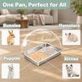 thumbnail image 5 of 1 pack-15.75''Lx 11.81'' W x2.76'' H Low Entry Stainless Steel Cat Litter Box for Kittens Small Pets, 5 of 7
