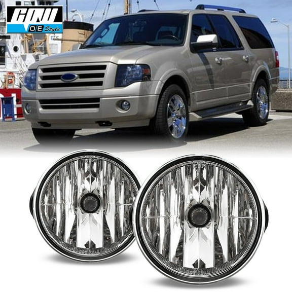 Halogen Clear Lens Fog Lights Pair Set for 2007-2014 Ford Expedition