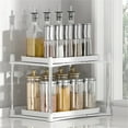 thumbnail image 3 of 2 Tier Lazy Susan Organizer Rack Rotating Seasoning Holder for Kitchen Bathroom, 3 of 9