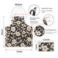 thumbnail image 7 of Pioneer Flower Floral Print Pattern Apron-Garden Aprons for Women with Pockets-Cotton Linen Waterproof Kitchen Cooking Gardening Aprons Adjustable for Kitchen,Cooking,BBQ and Salon 33x27 Inch, 7 of 7