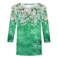 thumbnail image 5 of Prime Day Sales Today 2025!Viikei Tops for Women,Women Fashion Casual Printed Round Neck Three Quarter Sleeve 3/4 Sleeve T-shirt Loose Green XL, 5 of 5