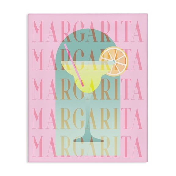 Retro Pastel Margarita Canvas Wall Art, design by Lil' Rue