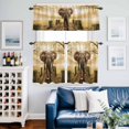 thumbnail image 2 of Elephants in Piers Kitchen Curtains Valances and Tiers Set of 3 Farmhouse Retro Funny Tier Curtains and Valance with Rod Pocket for Small Windows, 27.5"x36", 2 of 9