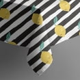 thumbnail image 5 of Yellow Lemon Fruit Leaves BlackWhite Pattern Square Tablecloth,Waterproof Square Table Cover,Wipeable Spillproof Washable Table Cover for Home Kitchen Party Decor 60"x60"(152x152cm), 5 of 6