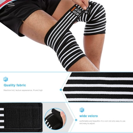 VGEBY 1 Pair Strength Knee Wraps Elastic Knee Elbow Support & Compression Knee Straps Squats for Weightlifting, Powerlifting, Fitness, Gym Workout, Leg Press, Cross Training for Women &