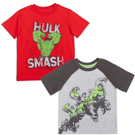 Marvel Avengers Toddler Boys' 2-Piece T-Shirt Set Hulk Red Grey