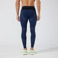thumbnail image 3 of Yaoyar Men's Compression Fit Moisture-Wicking Quick-Dry Running Pants Slim Fit Nylon Fabric for Marathon Training Yoga Sports Pants,S,Navy, 3 of 7