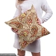 thumbnail image 4 of Ambesonne Paisley Fabric by the Yard Upholstery, Leaves, 3 Yards, Red Beige, 4 of 4