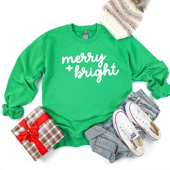 Merry and Bright Bold Cursive | Sweatshirt
