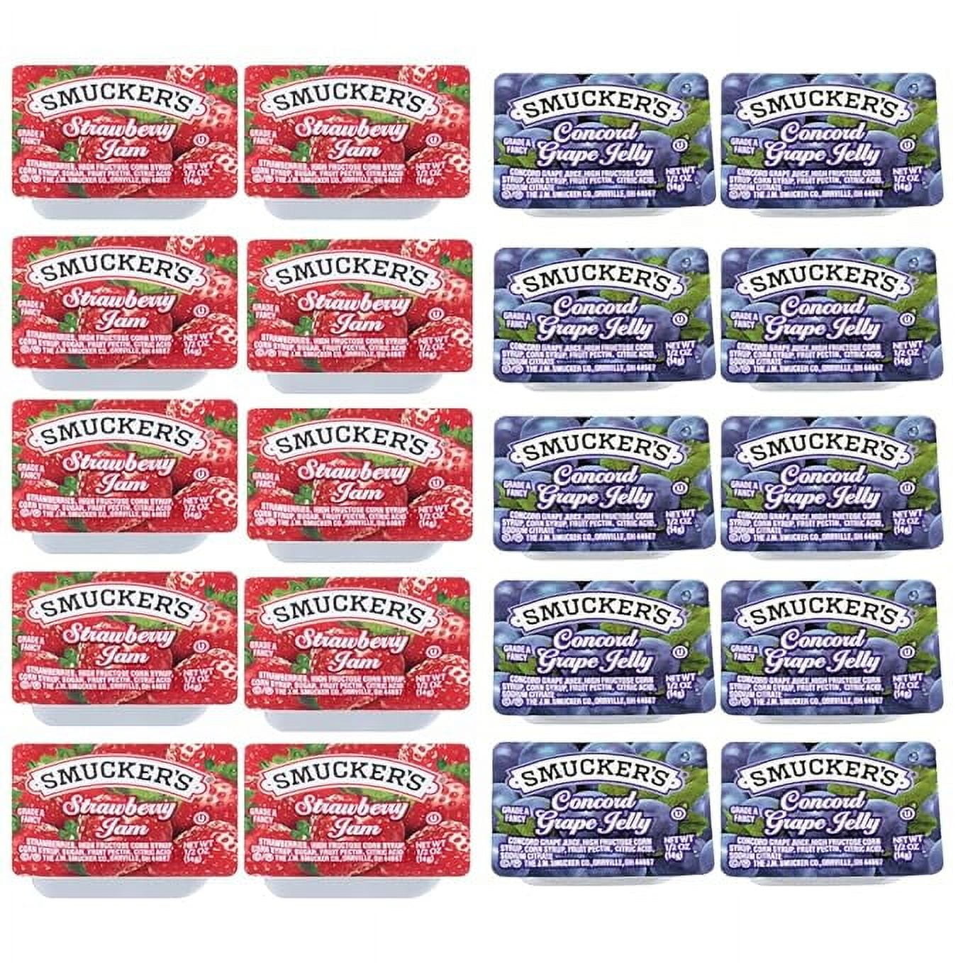 Peanut Butter and Jelly Single Serve Assortment Bundle - 80 Pieces | 40 Peanut Butter Individual Cups, 20 Grape Jelly and 20 Strawberry Jelly