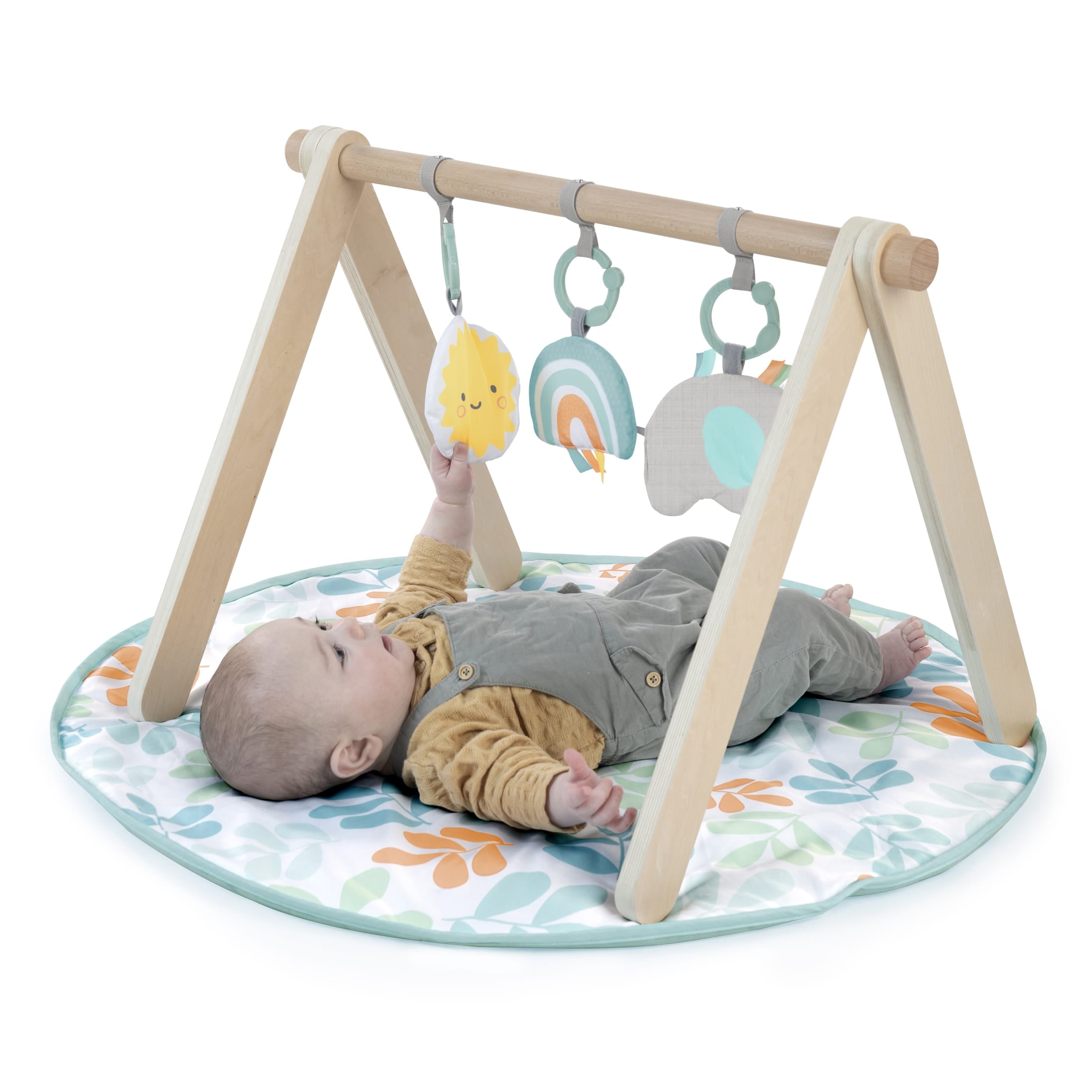 ity by Ingenuity Sun Valley Wooden Toy Arch & Play Mat, For Ages 0-36 Months