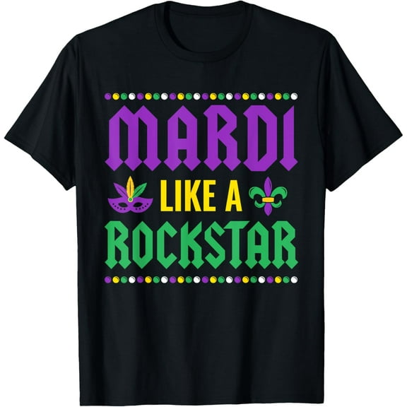Mardi Like A Rockstar Mardi Gras T-Shirt tee