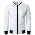 thumbnail image 5 of Ecqkame Athletic Jackets for Men Zip Up Stand Collar Coat Elastic Breathable Quick-Drying Running Sport Jacket E-White L, 5 of 6