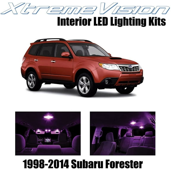 XtremeVision Interior LED for Subaru Forester 1998-2014 6 pcs Pink Interior LED Kit   Installation Tool