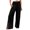 Black, variant on High Waist Wide Leg Pants for Women, Elastic Waist Split Hem Casual Pants, Loose Fit Comfortable Trousers with Pockets, Stylish Beach Pants for Outdoor, Daily Wear and Vacation-White