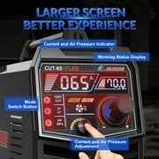 GZ GUOZHI 65A LED Plasma Cutter,Non-Touch Pilot Arc,1 Clean Cut,w/IGBT Inverter,Front Pressure Gauge,Pre/Post Flow,2T/4T Mode