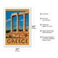 thumbnail image 2 of Greece - Temple of Poseidon at Cape Sounion - Vintage Travel Poster c.1960s - Fine Art Matte Paper Print (Unframed) 30x44in, 2 of 4
