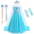 thumbnail image 1 of Vestido de Elsa de Disney para niñas, disfraz de Reina de las Nieves, vestido de Elsa y Anna, disfraz de niña para fiesta de cumpleaños, disfraz de Frozen para carnaval infantil, 1 of 5