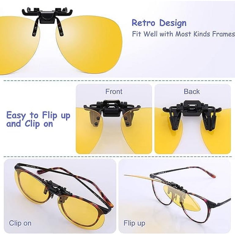 Polarized Round Sunglasses with Plastic Frame for Driving Fishing Polarized Clip on Flip up Plastic Sunglasses Driving Fishing  main image 3