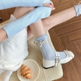 thumbnail image 4 of Daznico Socks for Women - Women Socks Bow Crew Socks Dress Breathable Soft Girls Socks, 4 of 4