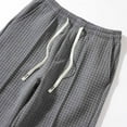 thumbnail image 6 of Yusimy Men's Solid Color 2-Piece Waffle Knit Athletic Set Stand-Up Collar Quarter-Zip Pocket Elastic Waist Drawstring Pants Casual, 6 of 9