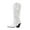 White, variant on Fesfesfes Faux-Leather Boots for Women Winter High With Fringe Sleeve In Solid Color And Low Heel 7.5(40)