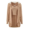 thumbnail image 4 of No Boundaries Hacci Knit Tank Top, Cardigan and Joggers Set, 3-Piece, Women's, 4 of 4