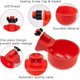 thumbnail image 5 of Paquete de 12 vasos de agua para pollos, kit de riego automático para aves de corral, estilo flotador, comedero de agua por gravedad, cuenco para beber, bebedero para pollos, 5 galones con abrido, 5 of 5