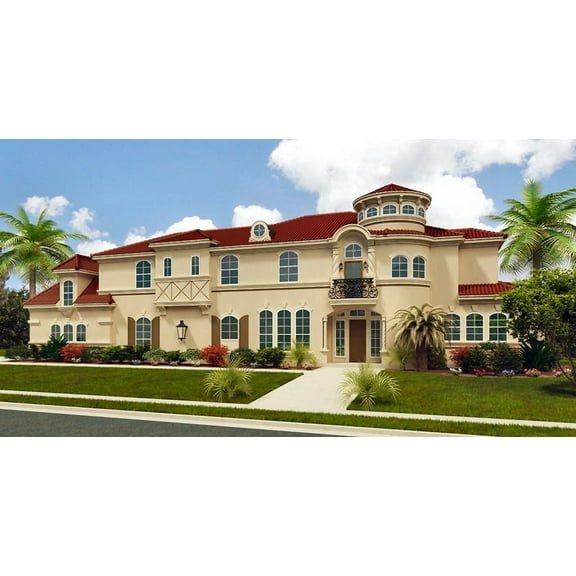015-799: Luxury Castle 4 Bed, 5 Bath Luxury Home Plan, 4868 Sq Ft: Full Blueprints with License to Build by Home Plan Marketplace - Lesuto